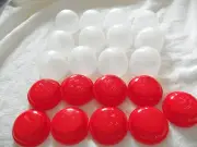 2" EMPTY RED VENDING CAPSULES BOX of 100 Tops & Bottoms