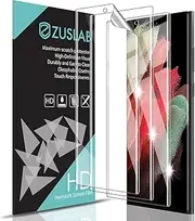 [3 Pack] ZUSLAB Galaxy S22 Ultra Screen Protector 5G Flexible TPU Film Ultrasonic Sensitive Fingerprint Recognition & Case Friendly