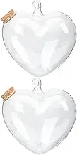 Set of 2 Glass Message Bottles Miniature Landscape Bottles Cork Lids Heart Shaped for Wedding Diy Projects