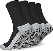 [Dingcooler] Anti Slip Socks Grip Soccer Socks Non Slip Hospital Socks Athletic Crew Socks for Kids Youth