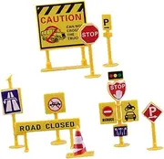 Milisten 1Set Miniature Traffic Sign Road Sign for Pretend Play Traffic Barriers for Learning Traffic Knowledge and Imaginative Play