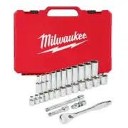 Milwaukee 48-22-9408 3/8-Inch Drive Durable SAE Ratchet and Socket Set- 28pc