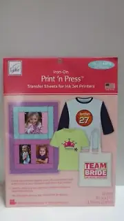 June Tailor Iron-On PRINT 'N PRESS Transfer Sheets for Ink Jet Printers 10 Pack