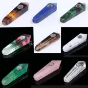 Natural Quartz Crystal Smoking Pipe Obelisk Point Wand Reiki Healing Gift