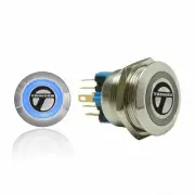 Trigger Billet Button :: Blue Illumination trigger horns TRGA6 hot rod truck (for: Jaguar)