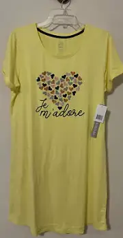 Peace Love & Dreams Womens Medium Yellow Short-Sleeved Soft Gown NWT! A5548