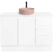 CIBO 1200mm White Nordic Full Height Bathroom Vanity with Pale Pink Countertop Basin