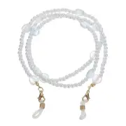 Beads Eyeglass Chain, Pearl Glasses Strap Retainer Chain, AB Color Heart
