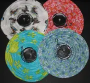 4 Battery-operated, Assorted Printed Chinese / Japanese Paper Lanterns 12" or 8"