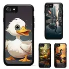 little duck water flower For iPhone XS 11 12 13 14 15 16 Pro Max Hard Black Case