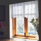 Home Decor Romantic White Lace Curtains DIY Flower Curtain New Short Drape