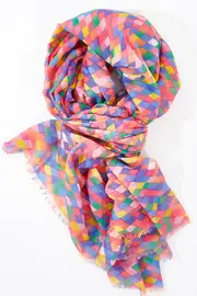 Rainbow Check Scarf--GRE-RAINBOW