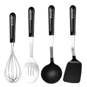 4-piece Stainless Steel Whisk Kitchen Stirring Large Utensils Set Slotted Spoon