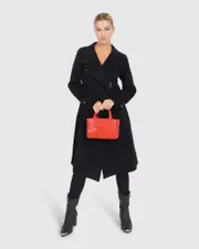 [Belle & Bloom] Envy Me Wool Blend Zipped Coat - Black