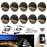 10X Black 50mm 12V LED Deck Stair Step Fence Lights Post Lamp WIFI Dimmer Timer
