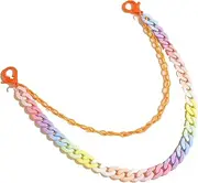 [Generic] Punk Rainbow Layered Pants Chain - Chunky Colorful Acrylic Goth Link Wallet Trousers Waist Body Chain Set for Men and Women
