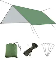 Azarxis Waterproof Hammock Camping Tarp, 10x10 ft Rain Fly Tent Footprint Shelter Canopy Sunshade Cloth Awning for Camping Hiking Backpacking Beach Picnic - Included Guy Lines & Stakes