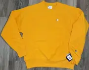 Champion Reverse Weave Sweatshirt Men's Large Yellow Gold Fleece Crewneck NEW