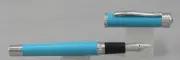 Monteverde Strata Turquoise & Chrome Fountain Pen - New In Box - Omniflex Nib