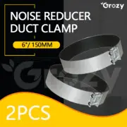 2 x 6"/150mm Hydroponics Duct Fan Noise Reducer Clamps For Carbon Filter Silence