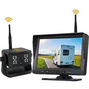 7" Monitor Wireless Solar Magnetic Rear View 1080P Backup Reverse Camera Truck