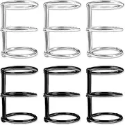 TEAONE Round Circle Binder, 6 PCS Metal Loose Leaf Binder Rings for Notebook, Diary, Album, Menu (2.5cm/0.98in)