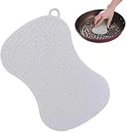 Silicone Dish Sponge | Dishwashing Sponge with Silicone Brush Soft Bristles - Kitchen Sponge, Pot Scrubber with Design, Kitchen Scrubber, Wipe Counters, Wash Fruit and Vegetable