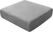 BXFUL Sofa Seat Cushion Covers, Sofa Cushion Slipcovers Stretch Velvet, Couch Cushion Covers Replacement for Individual Cushion with Elastic Fabric (Large 2-Seater,Gray)