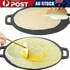 Cast Iron Induction Crepes Pan Baking Cookie Pancake Pizza Bakeware Tray Home AU