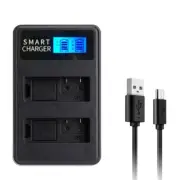 Double Slot USB Camera Battery Charger LCD Screen for FinePix HS30,HS30EXR