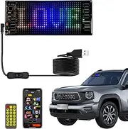 LED Sign for Car, 6.8''x2.75''Flexible LED Matrix Panel USB 5V Bluetooth Application Control DIY Programmable Scrolling Sign for Car Party Wedding Festival