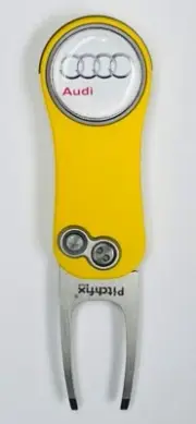 Pitchfix Golf Divot Tool Audi with Removable Ball Marker - Yellow