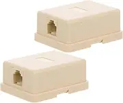 Veemoon 2pcs Box Telephone Splitter Junction Box Easy Installation Phone Socket Adapter Reliable Wall Splitter for Home Office Use Compatible with Telephones Fax Machines Modems