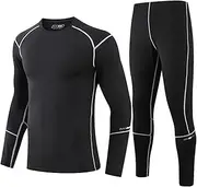 [UNeedVog] Men's Compression Top + Bottom Baselayers Set, Sportswear Running Clothes Yoga Outfit