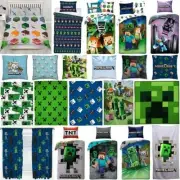 MINECRAFT GAME DUVET COVER SET CURTAINS CUSHION BLANKET TOWEL - SOLD SEPARATELY