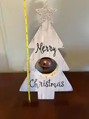 Wooden Christmas Tree Decor With Bell & Star Topper
