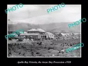 OLD LARGE HISTORICAL PHOTO OF APOLLO BAY VICTORIA ANZAC DAY PROCESSION c1920