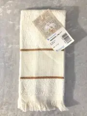 NEW Charles Craft Cross Stitch Fingertip Towel Ecru/Tan Border 14 Count Cotton