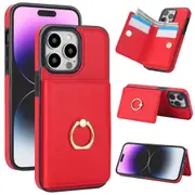 IPhone 12 Pro Max Case With Card Holder,Military Grade Drop Protection,Durable Shockproof Cover-Red