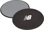 New Balance Sliding Core Discs Workout Sliders - Fitness Ab Sliders Dual-Sided Pads (Carpet/Hardwood Floor) | Home Ab Exercise Equipment for Women, Men, Black/Grey