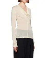 Off-White Draped V-Neck T-shirt XXS,S off white