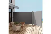 Instahut Side Awning Sun Shade Outdoor Retractable Privacy Screen 1.8X6M Grey