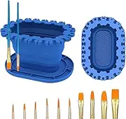 Paint Brush Cleaner Rinse Cup (All-in-One), Foldable Brushes Holder & Brush Cleaning Cup for Acrylic, Watercolor, and Water-Based Mediums, for Fine Art, Studio, Classroom (Blue)