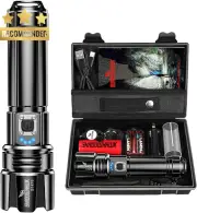 LED Rechargeable Torch 20000 LumenXHP70.2 High Power Tactical Flashlight Camping