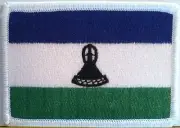 Lesotho Flag Patch With Hook & Loop Fastener Military White Border #5