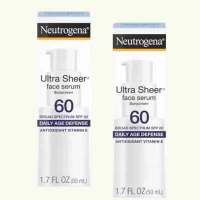 Neutrogena Sheer Face Serum SPF 60-Lightweight Non-Greasy Sunscreen &Moisturizer