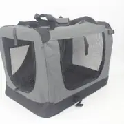 YES4PETS Large Portable Foldable Pet Dog Cat Puppy Soft Crate-Grey