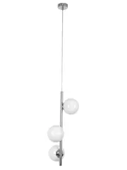 Helix 3 Light Pendant in Chrome with Gloss Opal Glass