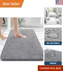 Extra Soft 36x24 Chenille Bath Mat – Rubber Backing, Quick-Dry, Grey Elegance