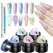 Nail Sculpting Gel - Solid Builder 5 Colors 3D Nail Design Gel | Manicure Set Non-Stick with Carving Pen, Soak off UV/LED for Home Salon Use